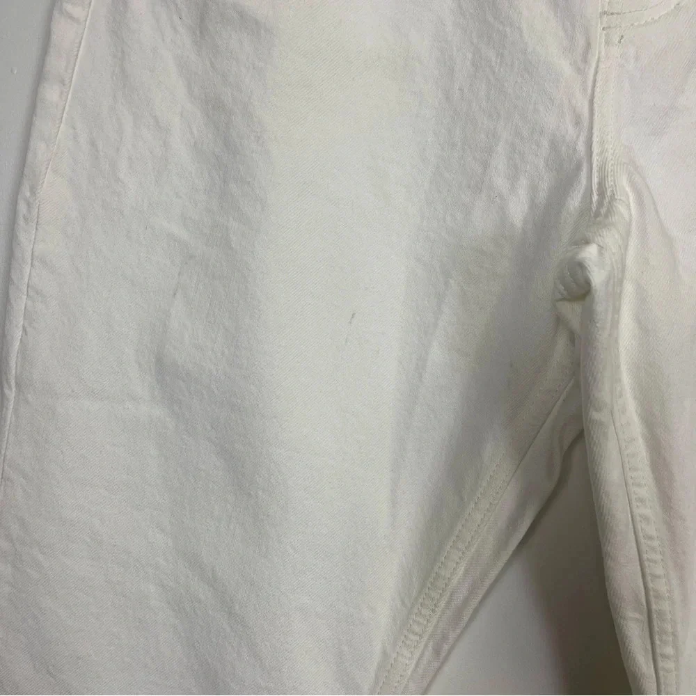 Topshop Dad Jeans Womens 34 US 12 White Button Fly Cotton Blend Denim